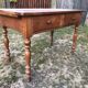 Louis Philippe style old cherry desk table with 2 drawers and 1 pull.