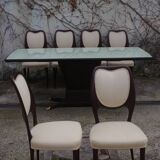 Dining Room Table and Mahogany Chairs by Fratelli Rigamonti, 1950s, Set of 7