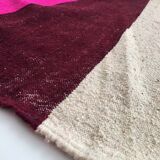 Unbleached Moroccan Berber Kilim carpet with colored flats and fluorescent 294x190cm