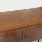 Vintage Italian double modular shelving unit in wood and metal