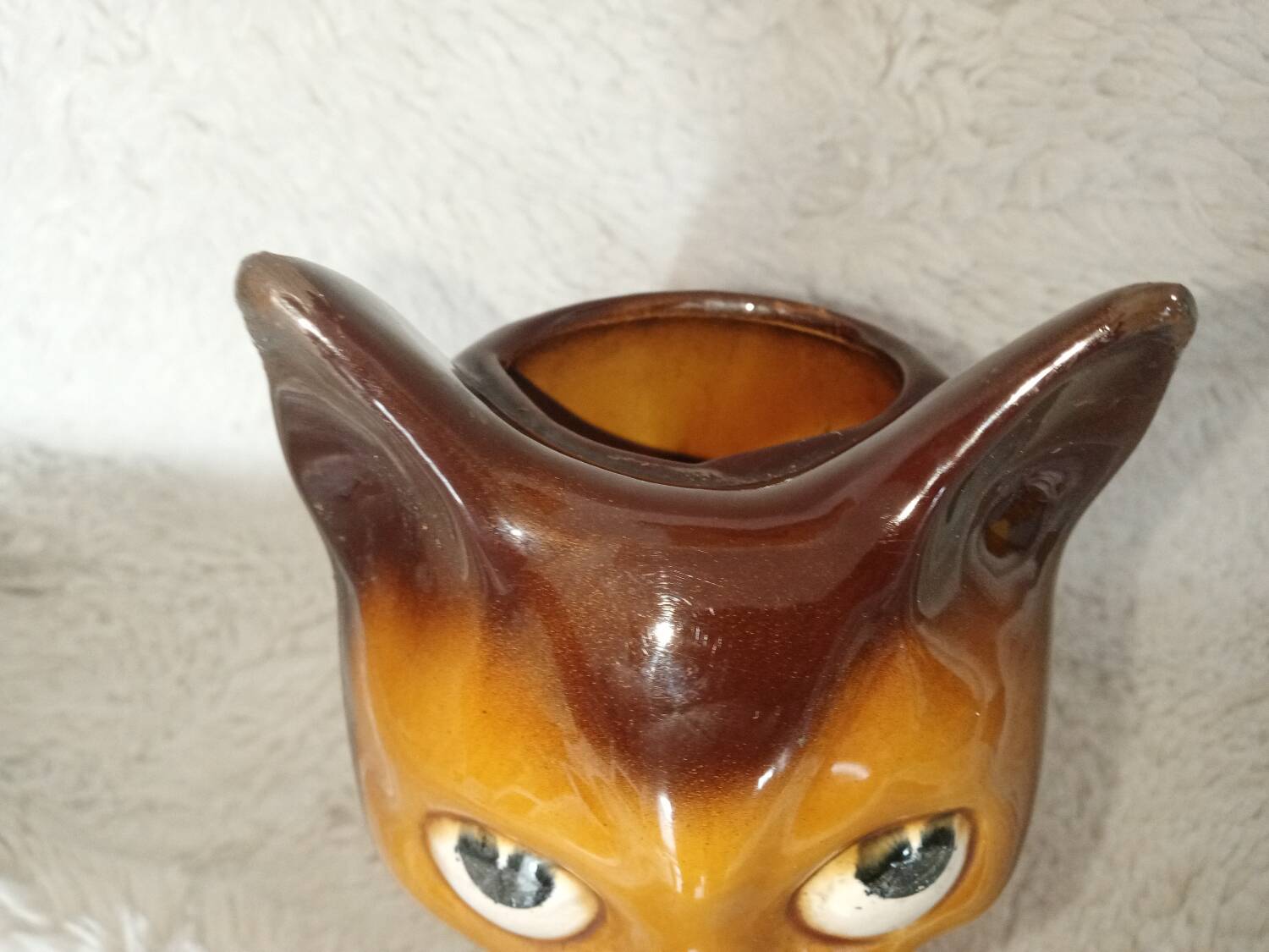 Vintage earthenware cat pitcher