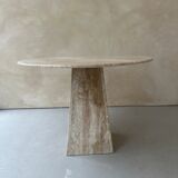 Vintage round travertine table 60s