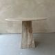 Vintage round travertine table 60s