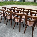 Set of 14 brutalist Scandinavian chairs