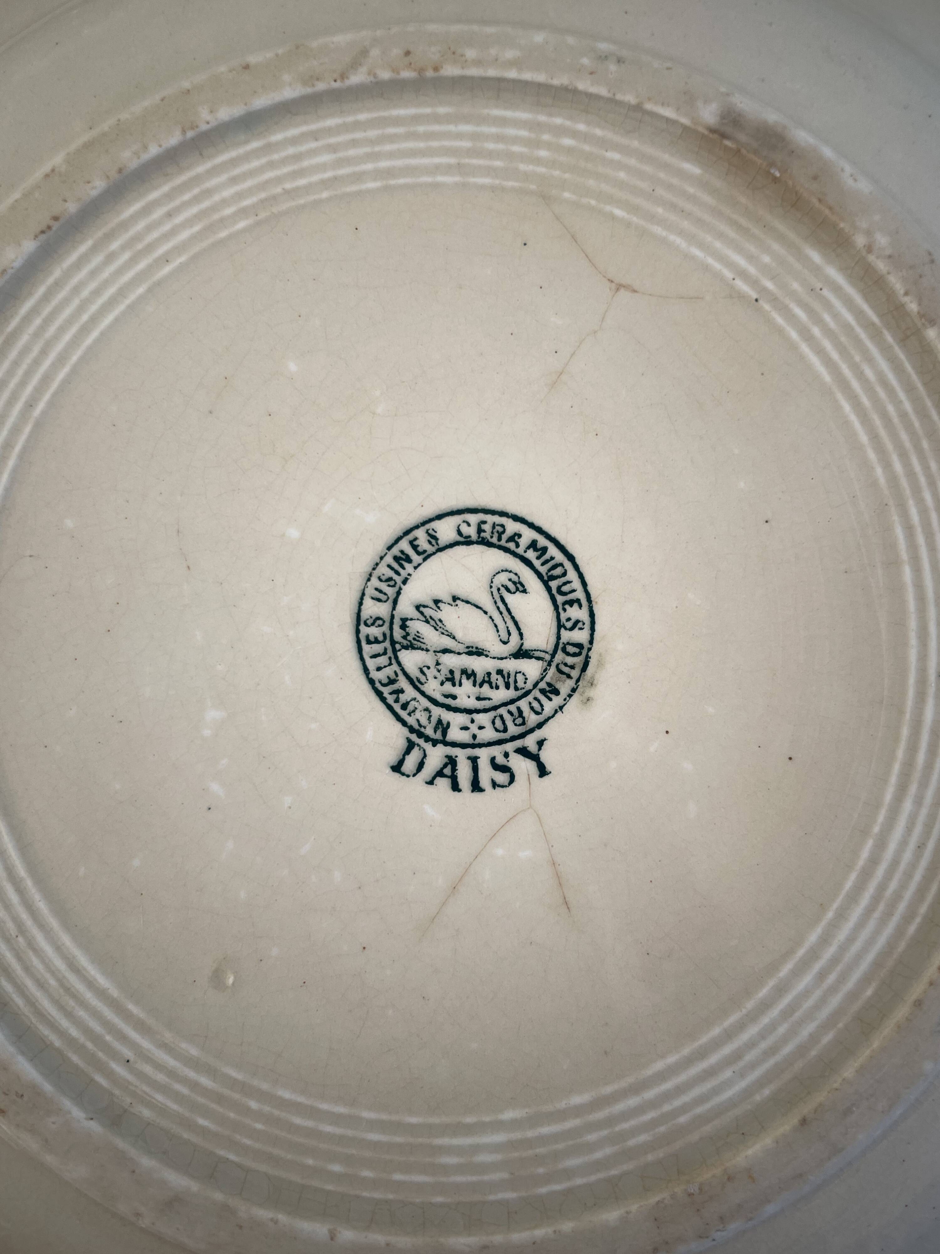 St Amand ironstone deep plate, Daisy model
