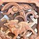 Antique Carved Wood Panel Decor deer Qilin China Asia Qing Republic