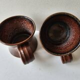 Set of 2 ceramic stoneware mugs cups Signed Alesia