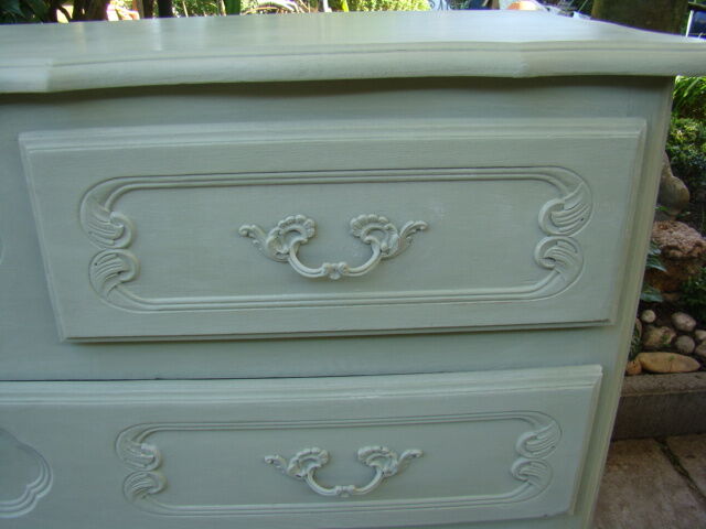 Old louis xv style painted chest of drawers