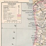 Old map of Portugal, late 19th century