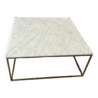 Marble and brass coffee table