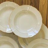 Set of 6 deep plates in old earthenware, cream and gilding, Villeroy and Boch ACC-7147