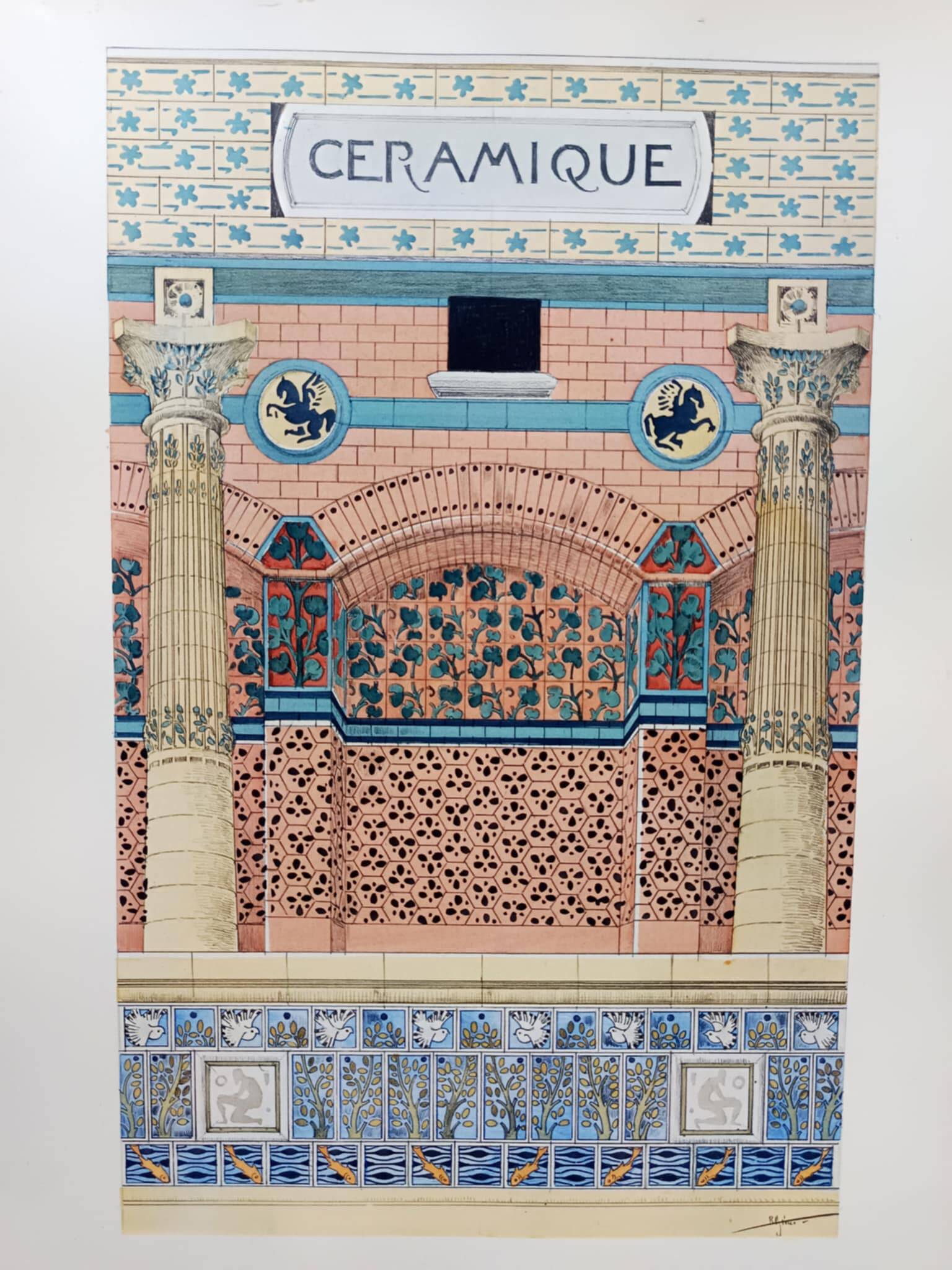 Art Nouveau ceramic illustration by René Binet, 1902