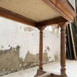 Set de deux tables bistrot en noyer et carrelage 1890