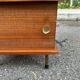 Mid-Century bedside table in solid teak/mahogany with brass, 1960.