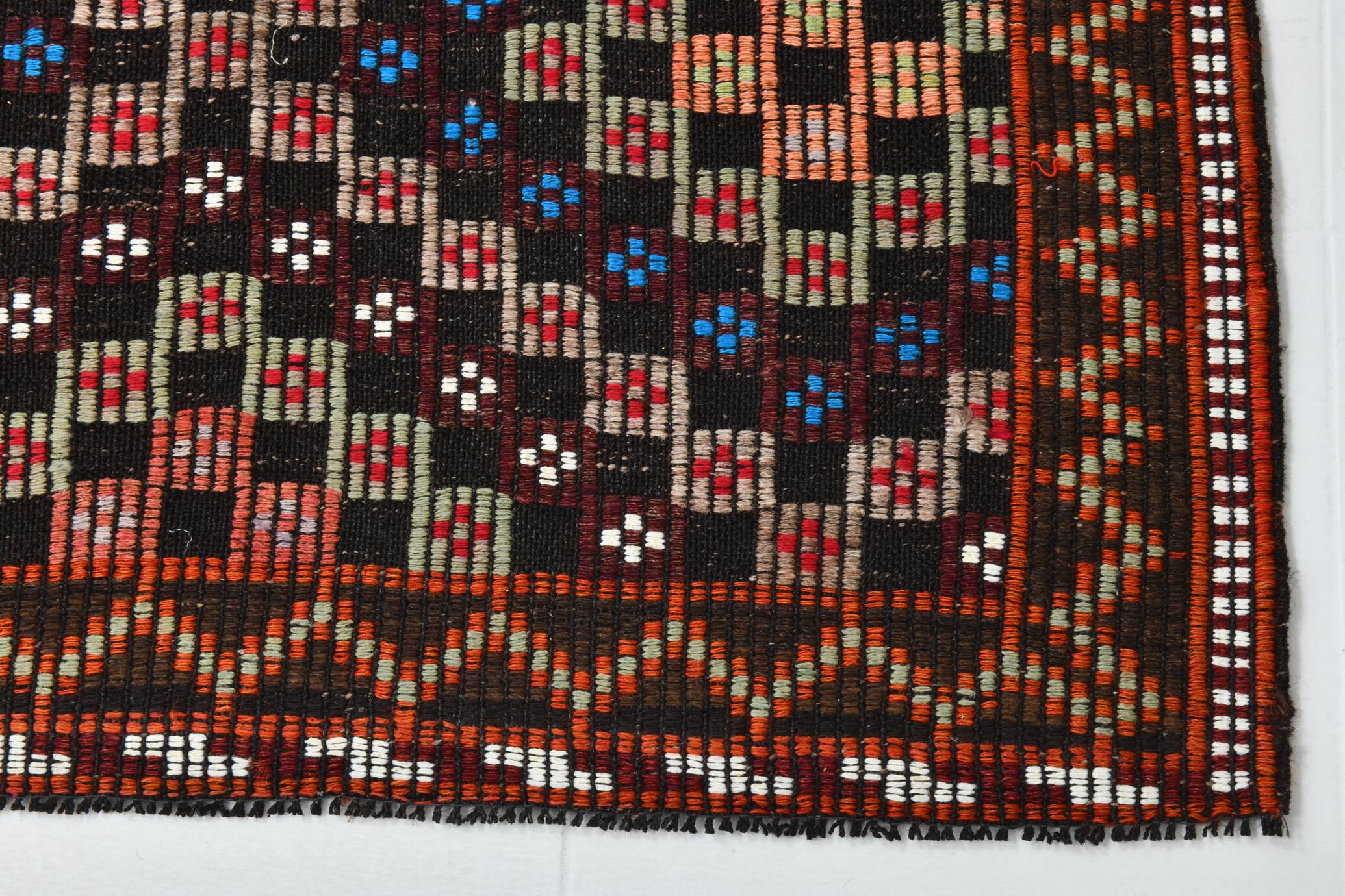 Blue & Burgundy Tribal Kilim Rug, 181x295Cm