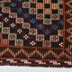 Tapis Kilim tribal bleu et bordeaux