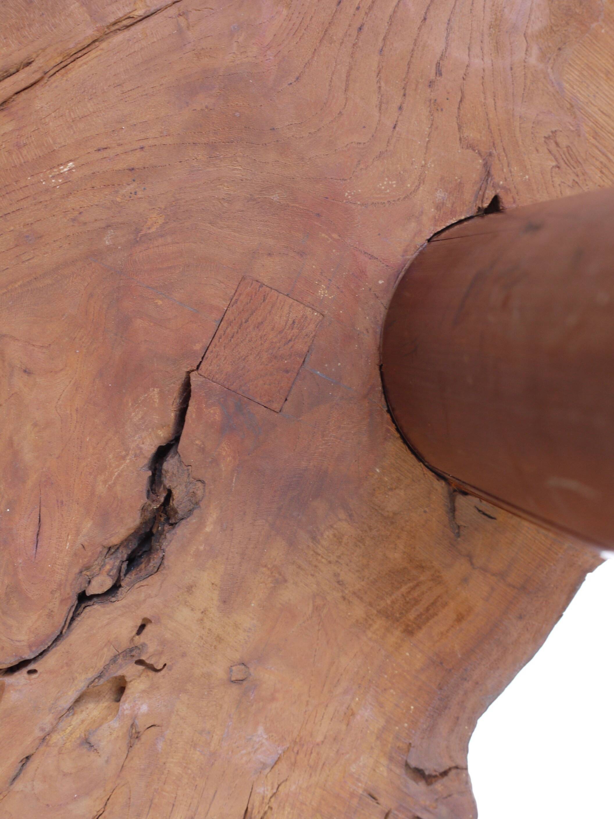 Japanese Showa Period Bamboo and Elm wood Coffee Table, 1960s