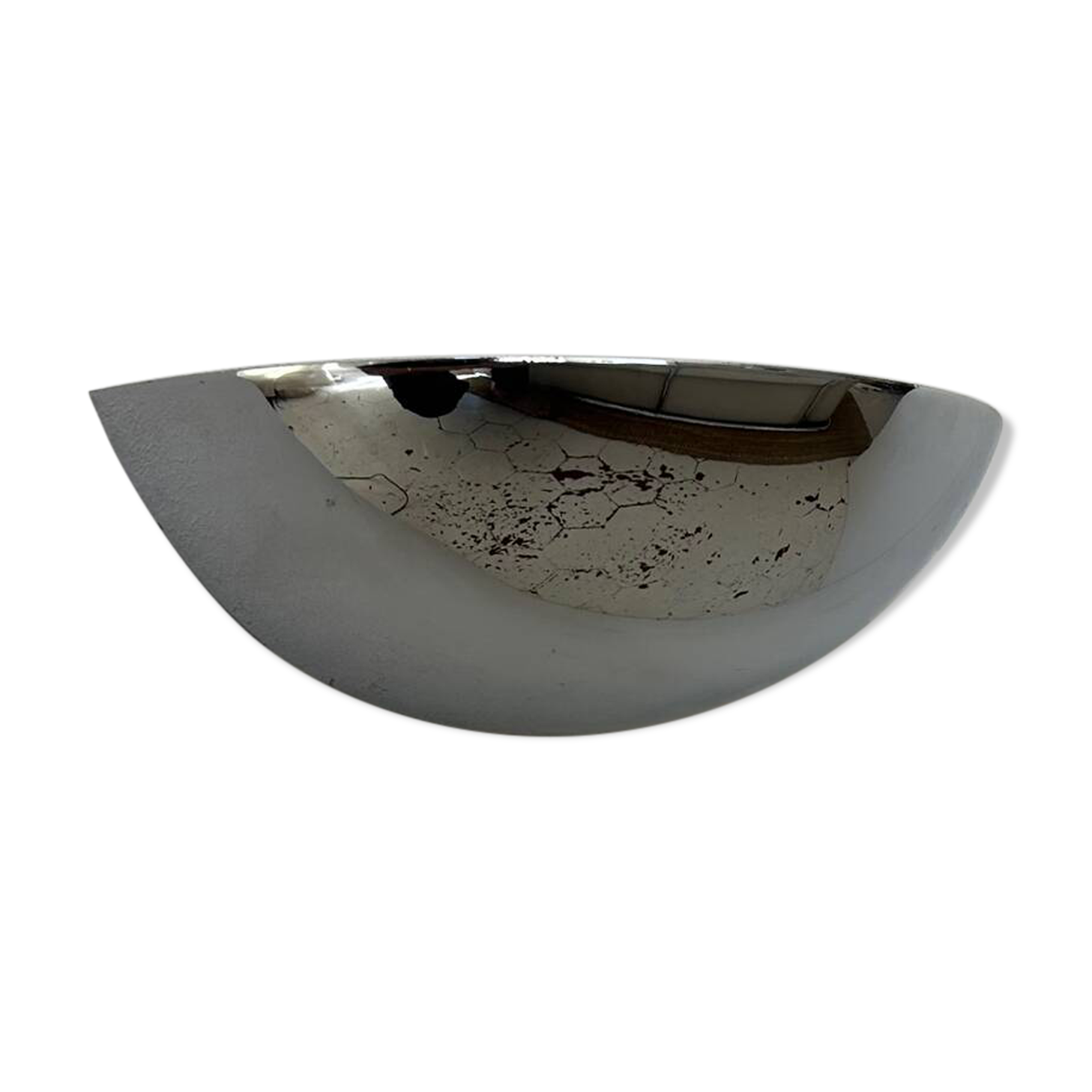 Vintage half-moon wall lamp, chrome-plated metal, France 1970