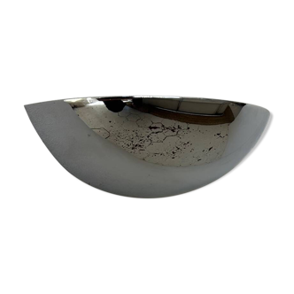 Vintage half-moon wall lamp, chrome-plated metal, France 1970