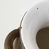 Vintage vase 1950 ceramic flowers relief