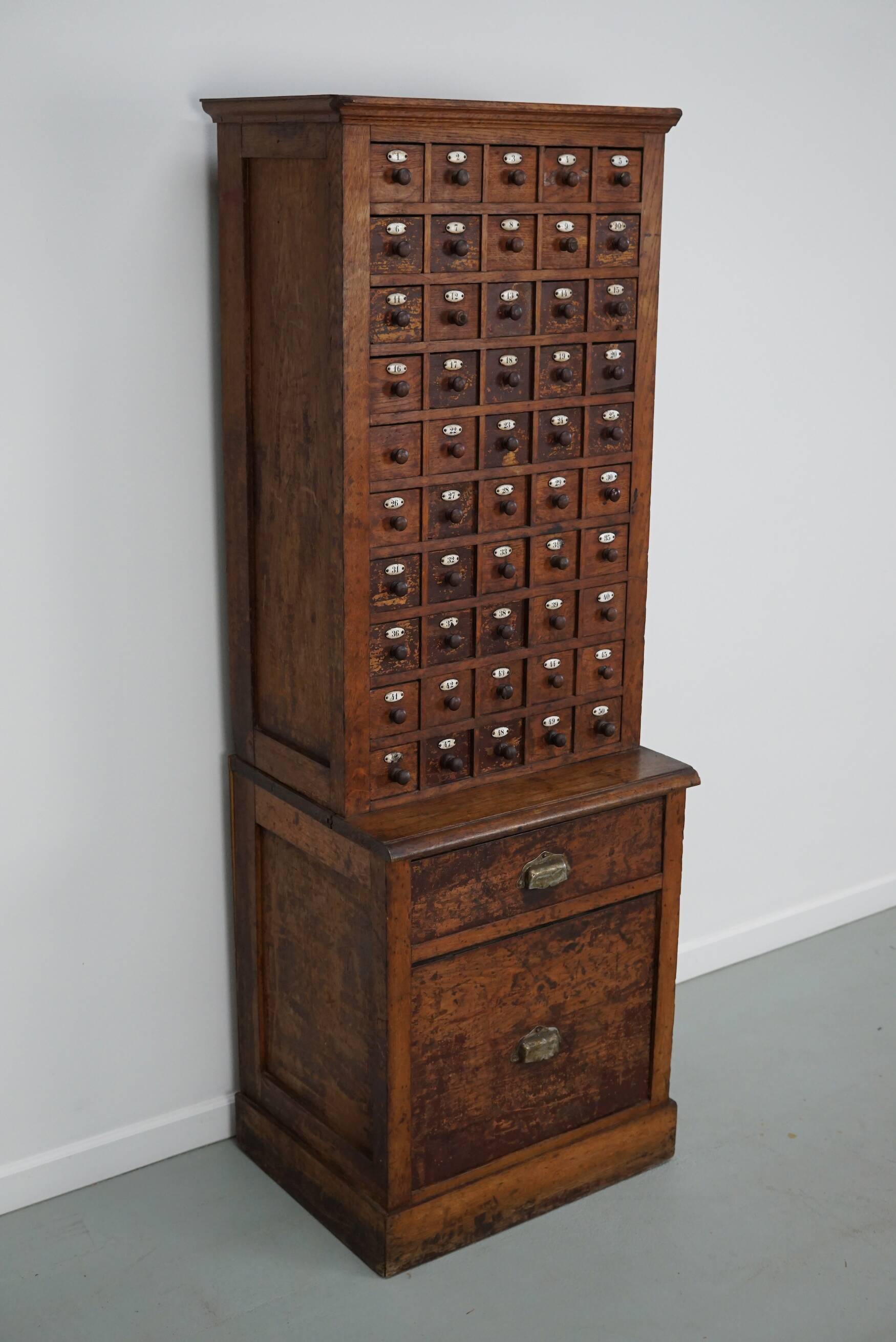 Jeweller's / Watchmaker's Cabinet in French Oak, Early 20th Century