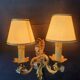 Pair of wall sconces candle holders with antique pendants