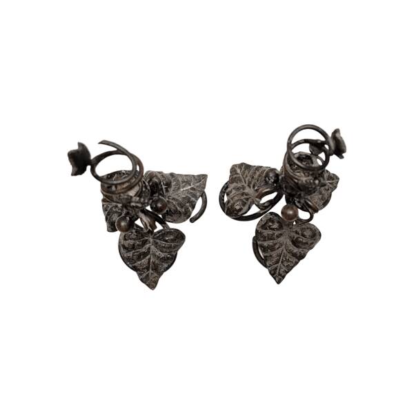 Antique French Candlesticks With Leaves, from around 1900