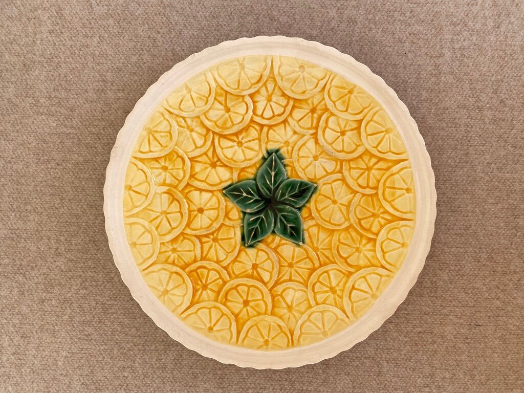 Set of 2 dessert plates "fruits" - earthenware - diam. 20cm