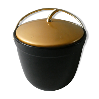 Luxium France ice bucket, made of black and gold metal