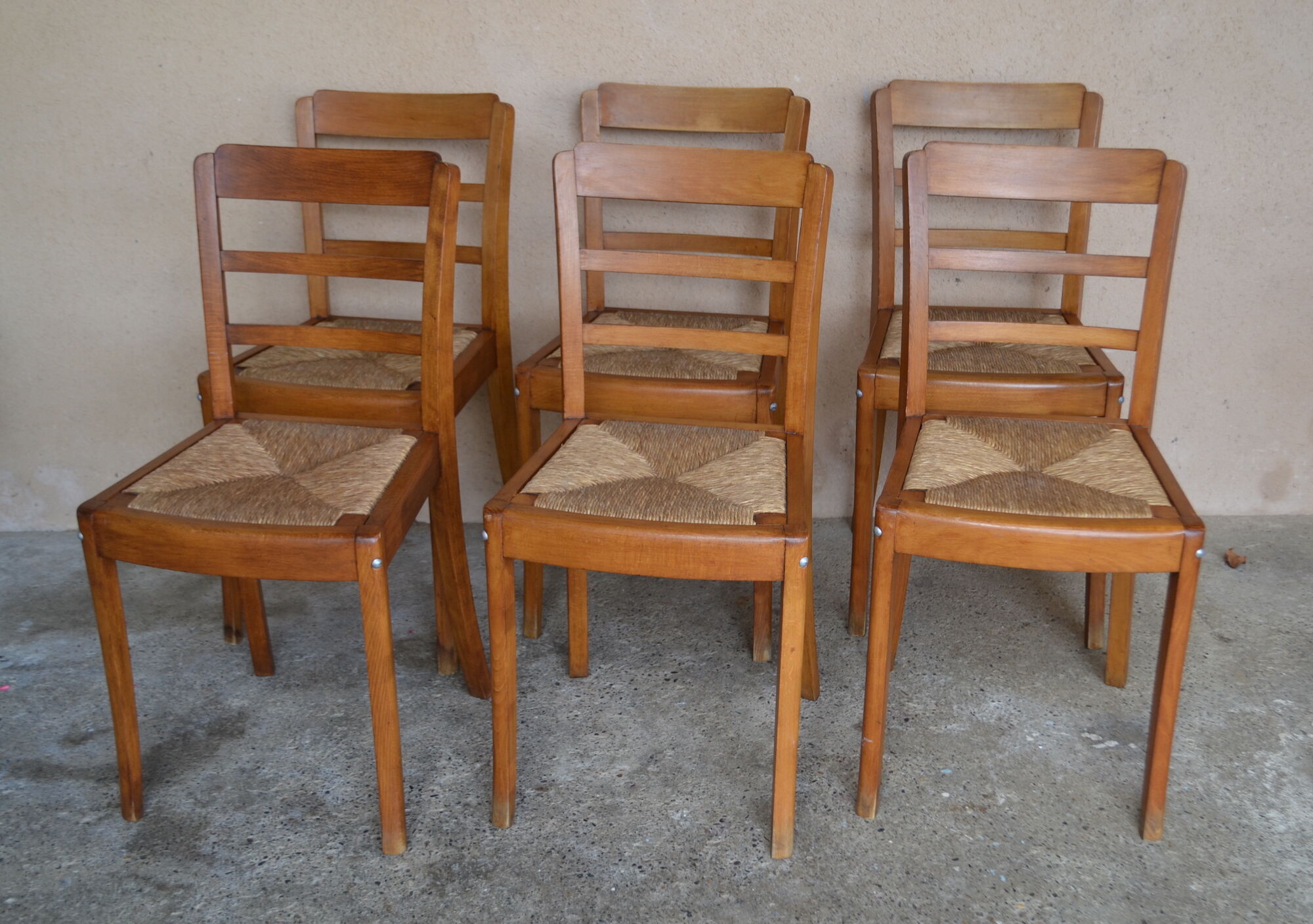 6 Luterma bistro chairs - Monobloc system - 1950s - vintage