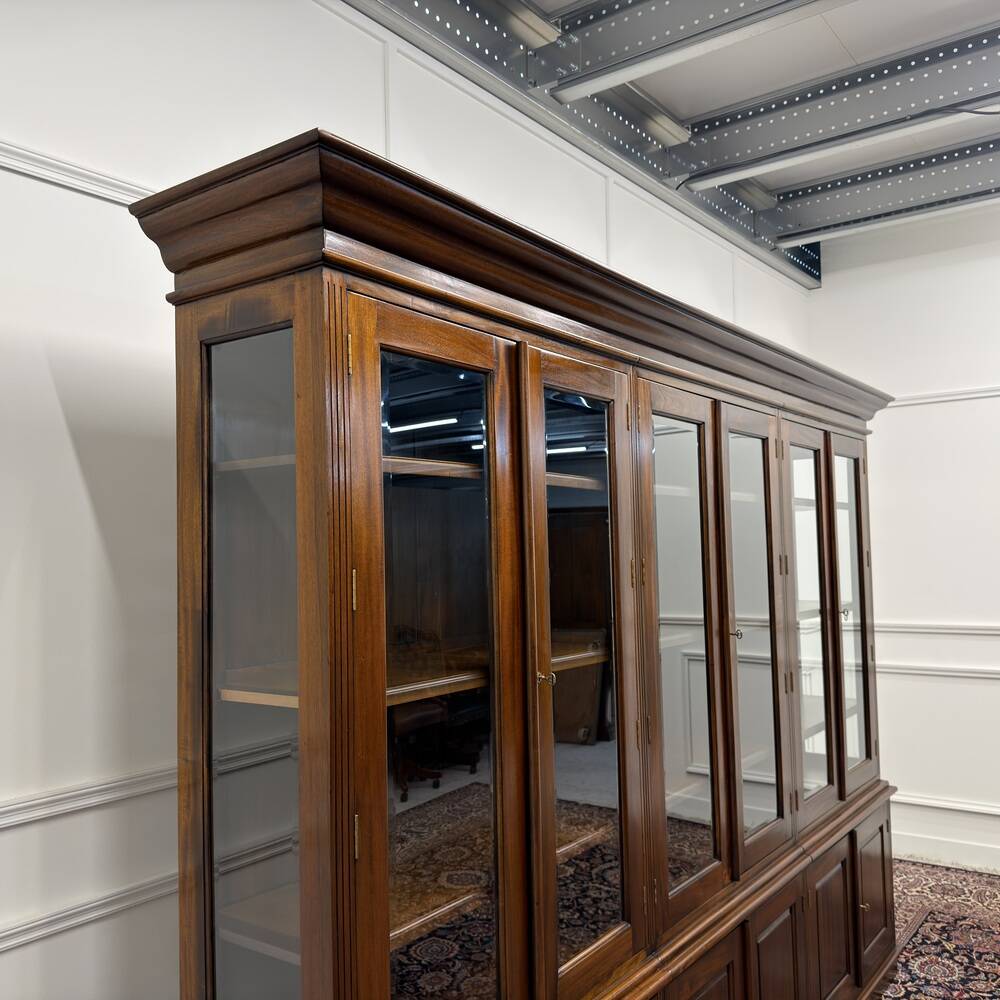 Large English Bookcase with Glass Doors