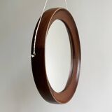 Mid Century solid wenge wooden wall mirror