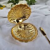 Golden shell butter dish