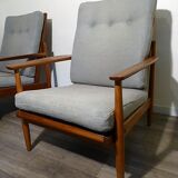 Pair of scandinavian armchairs in teak 1960