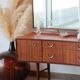 Coiffeuse vintage mid-century en teck (Meredew)