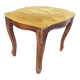 Antique wooden and velvet ottoman stool