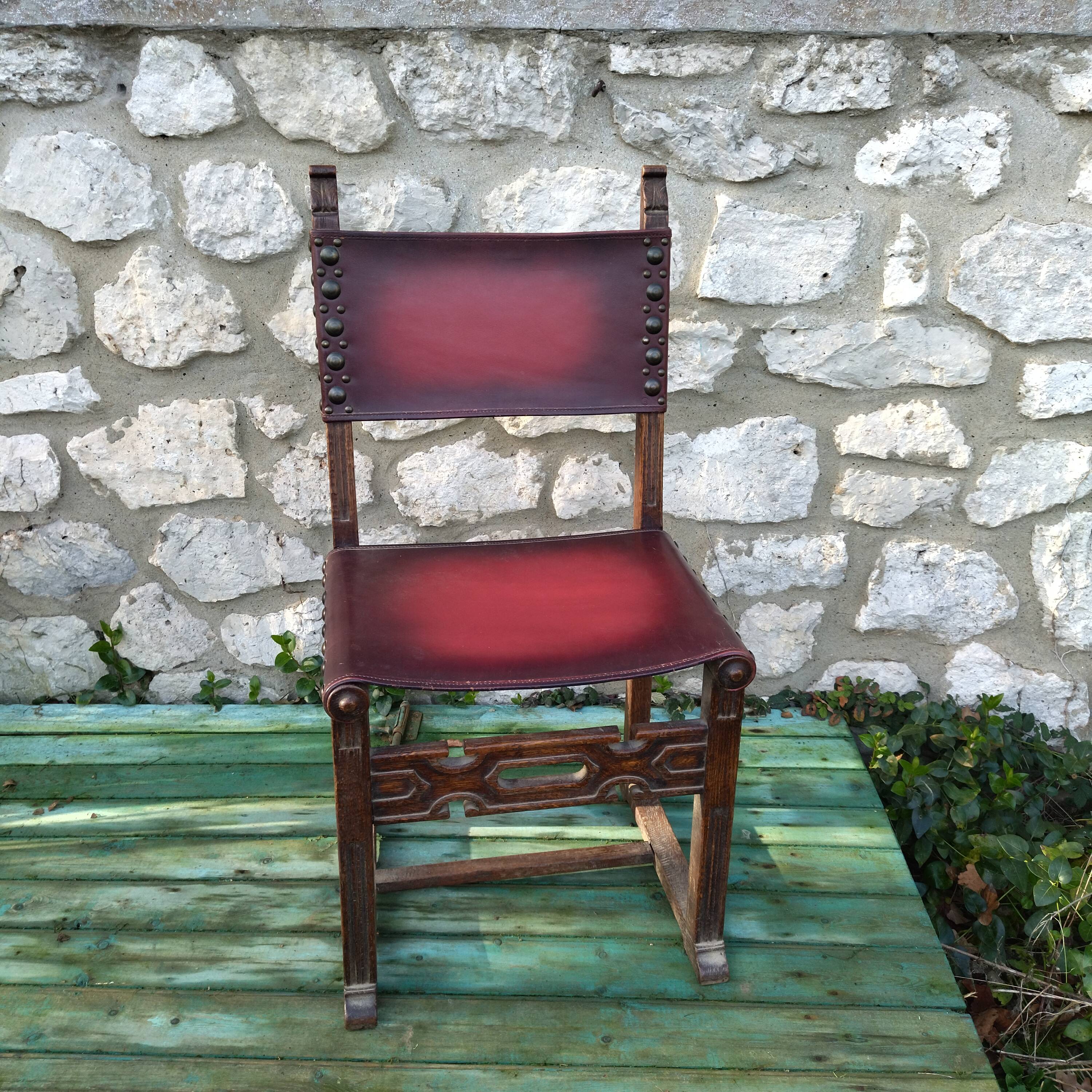 Carved wooden chair medieval style heroic fantasy