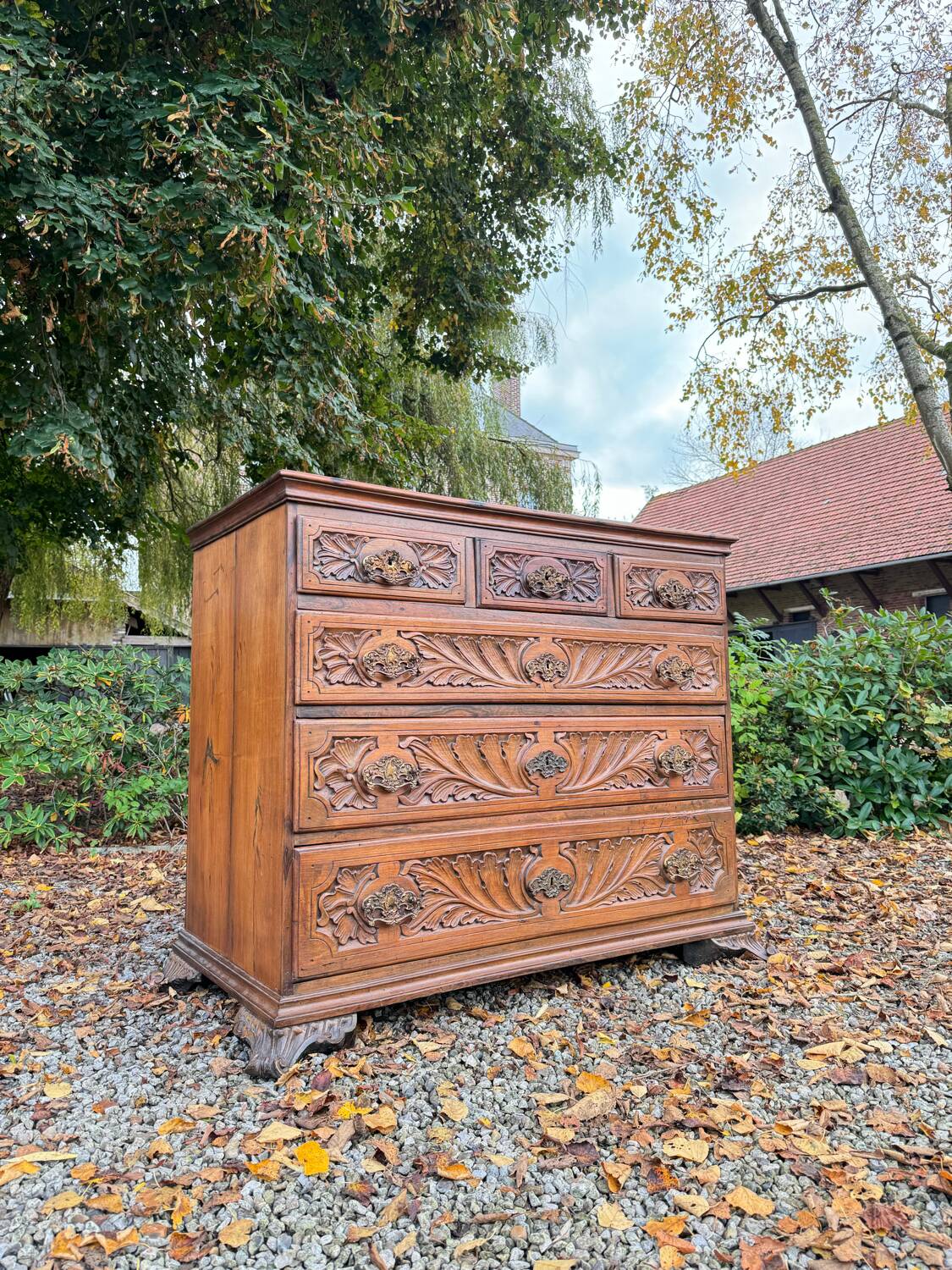 Natural Wood Chest of Drawers from the 18th Century, Foreign Work