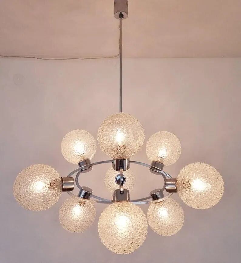 Large Midcentury Galaxy Sputnik Chandelier, Germany, 1970s