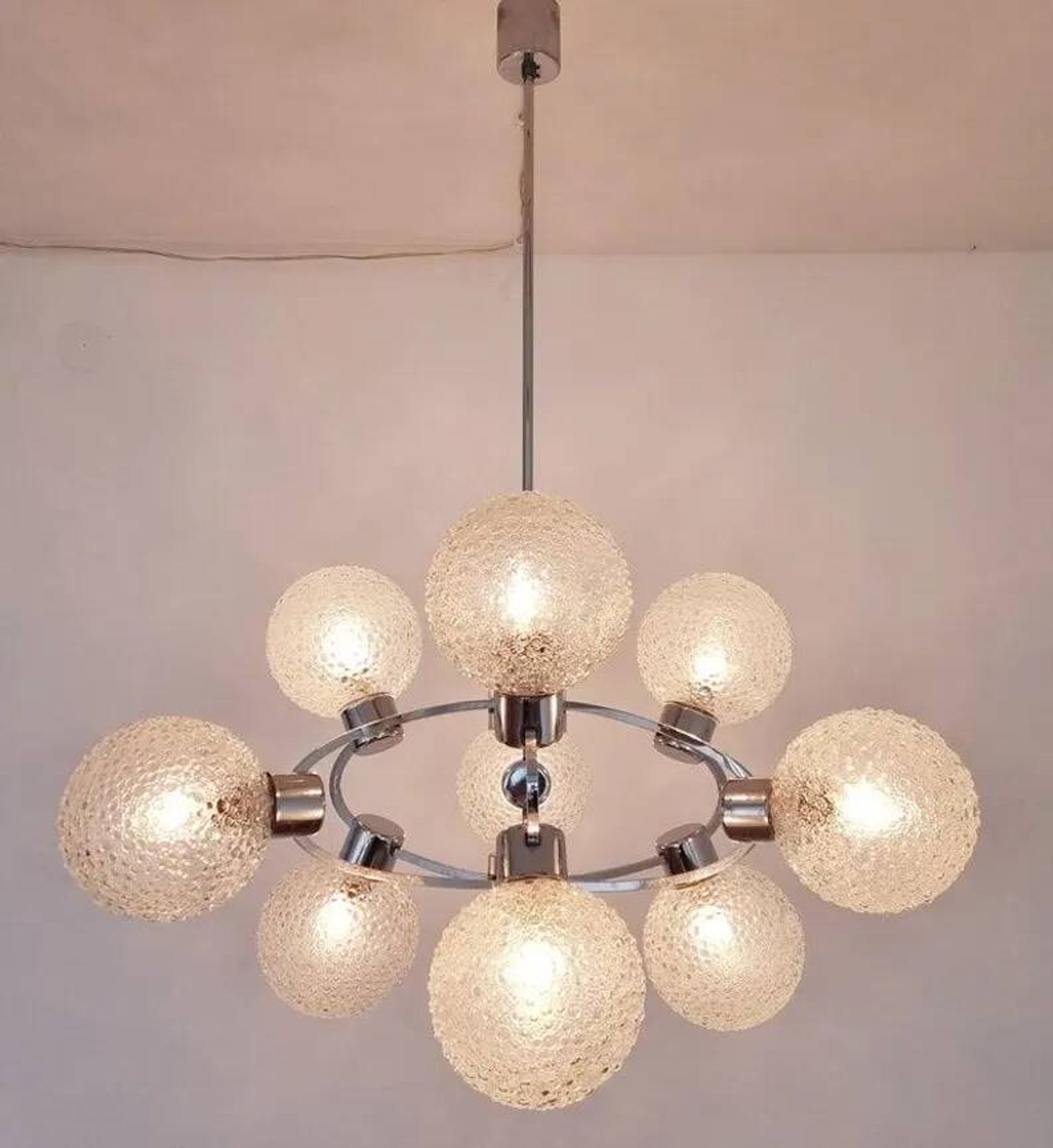 Large Midcentury Galaxy Sputnik Chandelier, Germany, 1970s