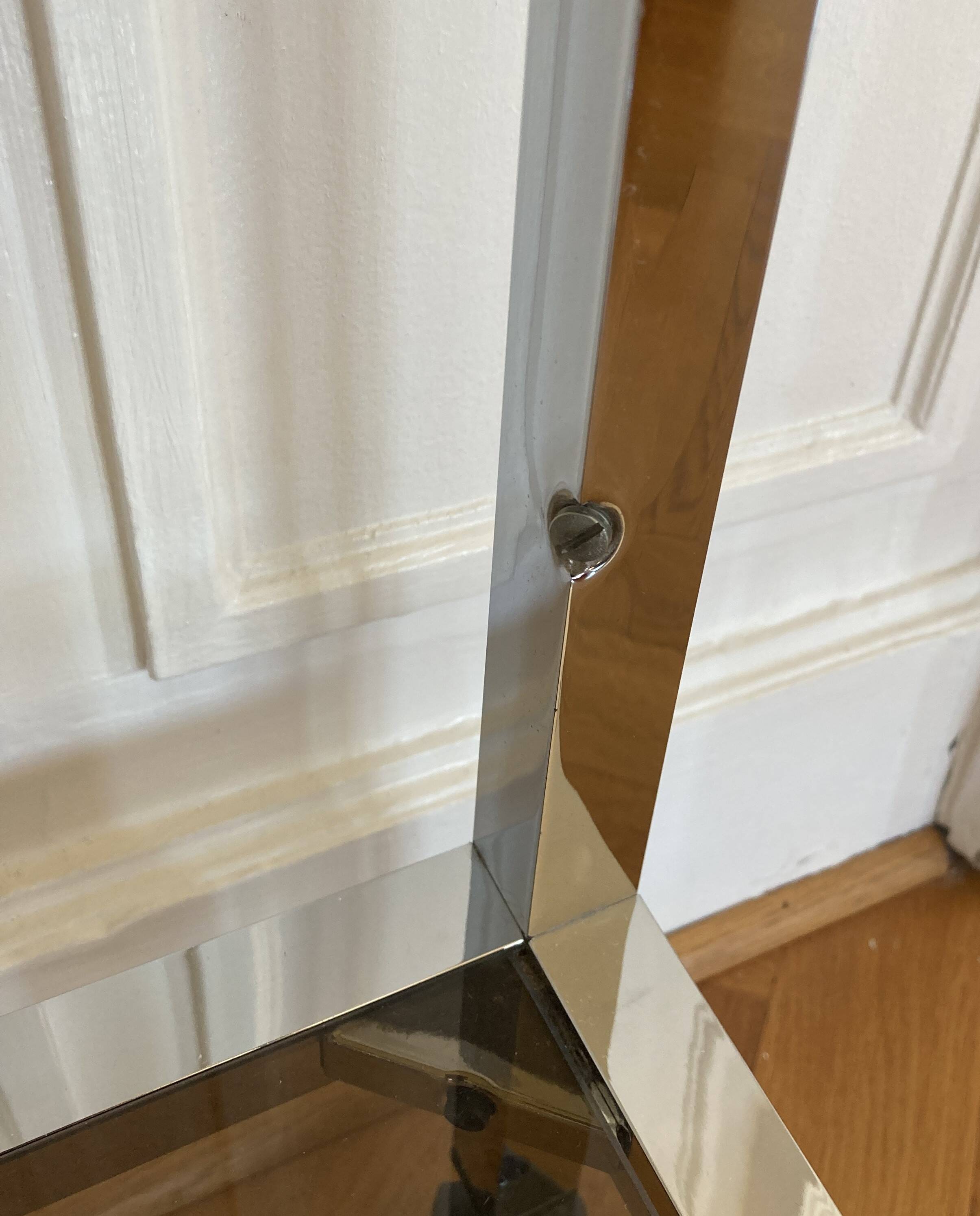 80s chrome and smoked glass trolley