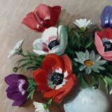 Painting painted in oil on canvas representing a bouquet of flowers signed Surgeon