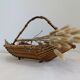 Vintage wooden and bamboo fruit basket