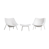 Pair of armchairs and ottoman Oyster F159 Artifort Pierre Paulin
