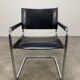 Black and chrome leather cantilever armchair