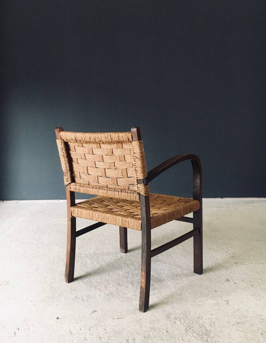 Modernist Bauhaus Rope Armchairs by Erich Dieckmann, Germany, 1930s, Set of 3