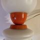 Bedside lamp in opaline glass and orange metal, 1970s