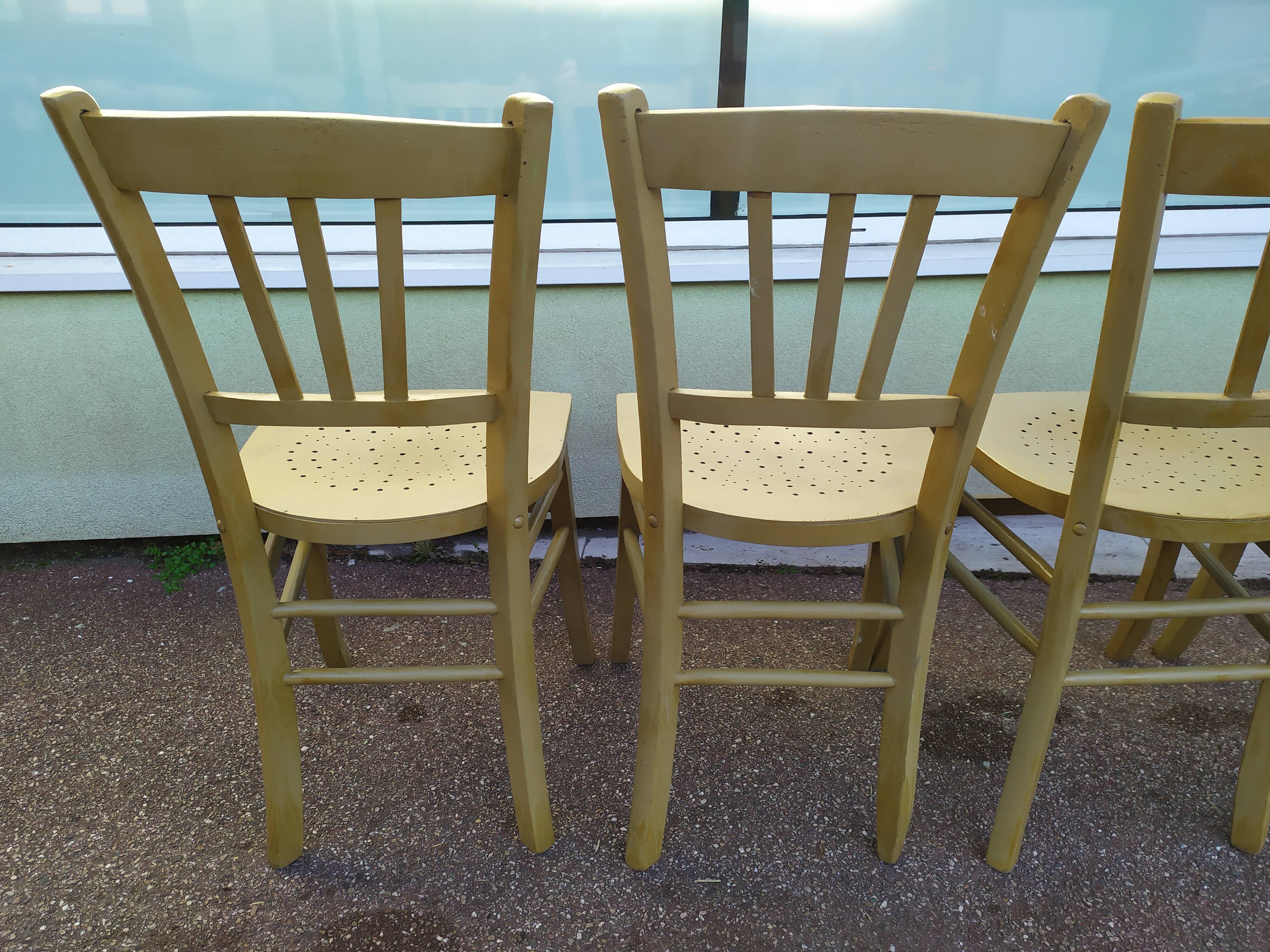 Lot de 4 chaise de bistrot Luterma - repeintes
