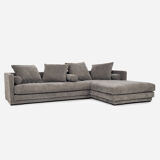 Canapé d’angle gris, design scandinave