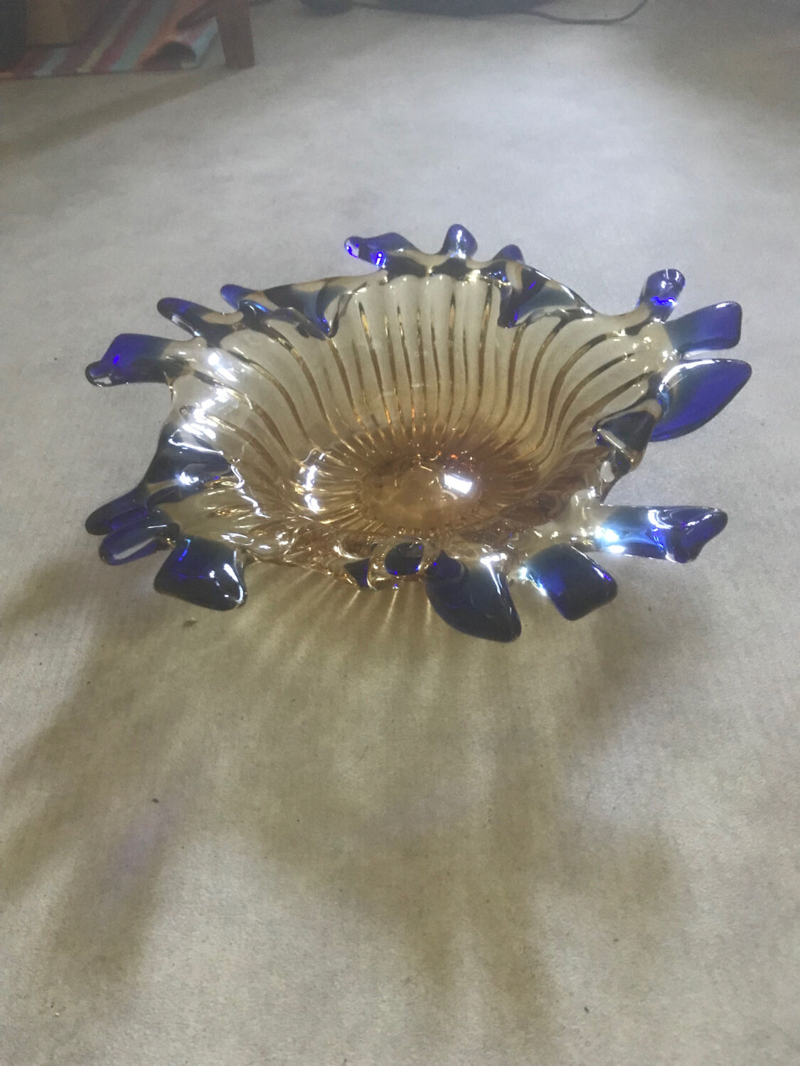 Blown glass fruit bowl